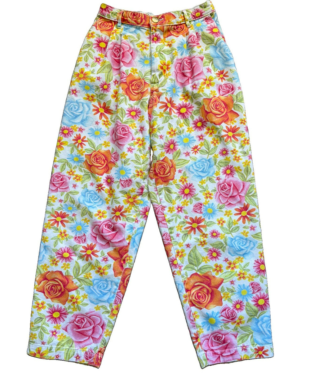 Big Bud Press Trouser Pants In Floral Vintage Wallpaper Print Womens Small Retro